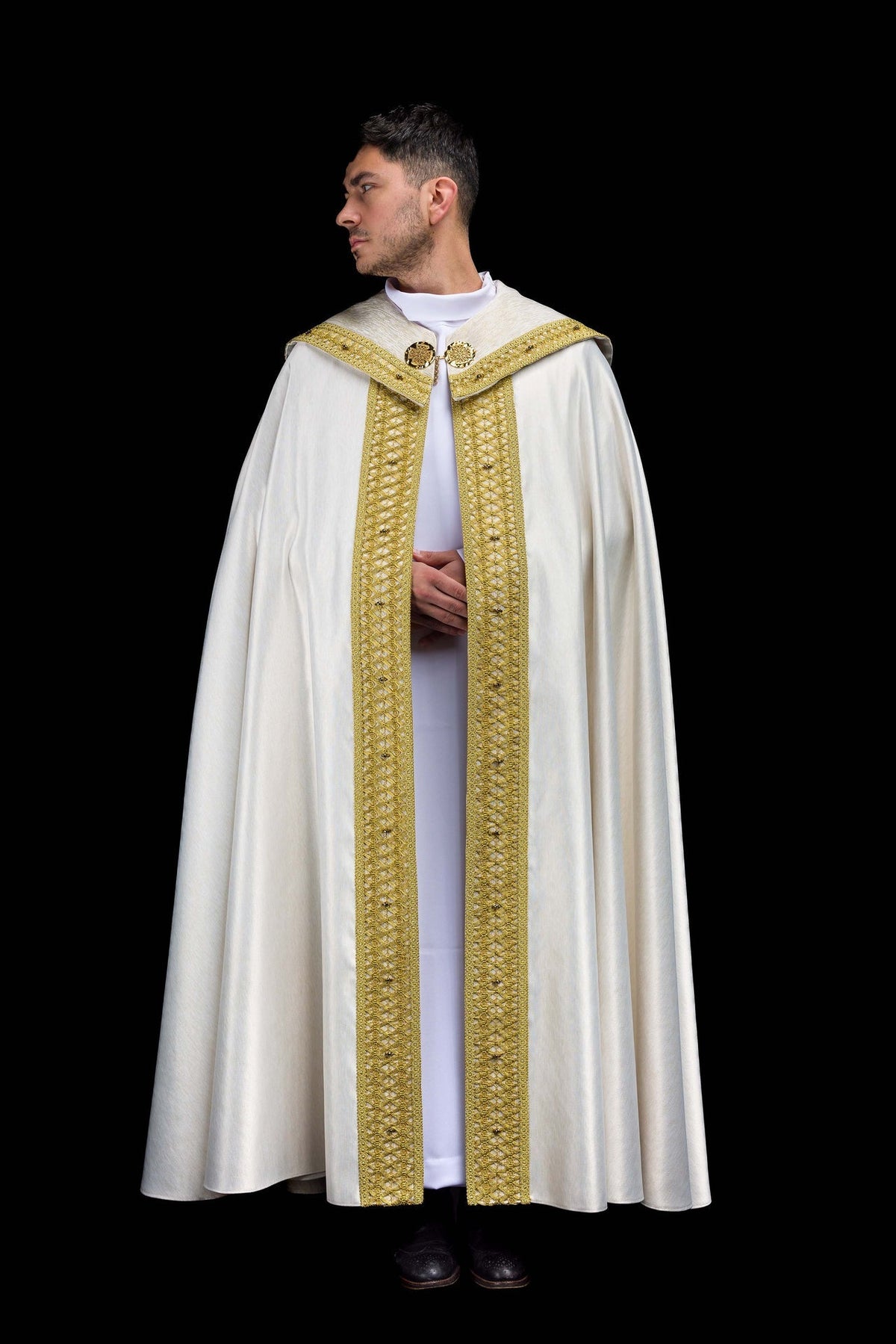 Ręcznie wykonana kapa z naturalnymi kamieniami Handmade 3018 - SZATYLITURGICZNE.PL