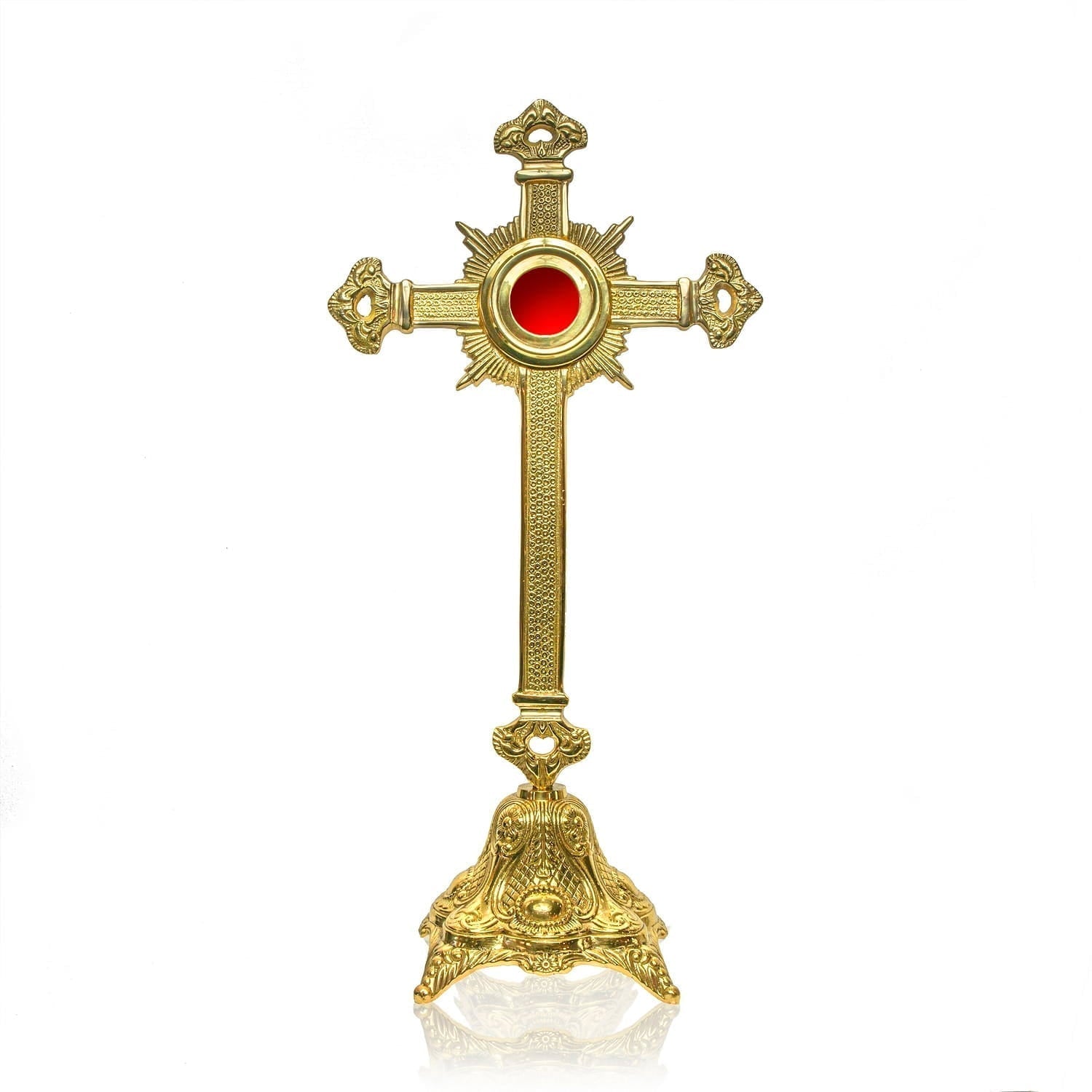 Relikwiarz Krzyż Mosiężny - Repozytorium na Relikwie - 41cm - SZATYLITURGICZNE.PL