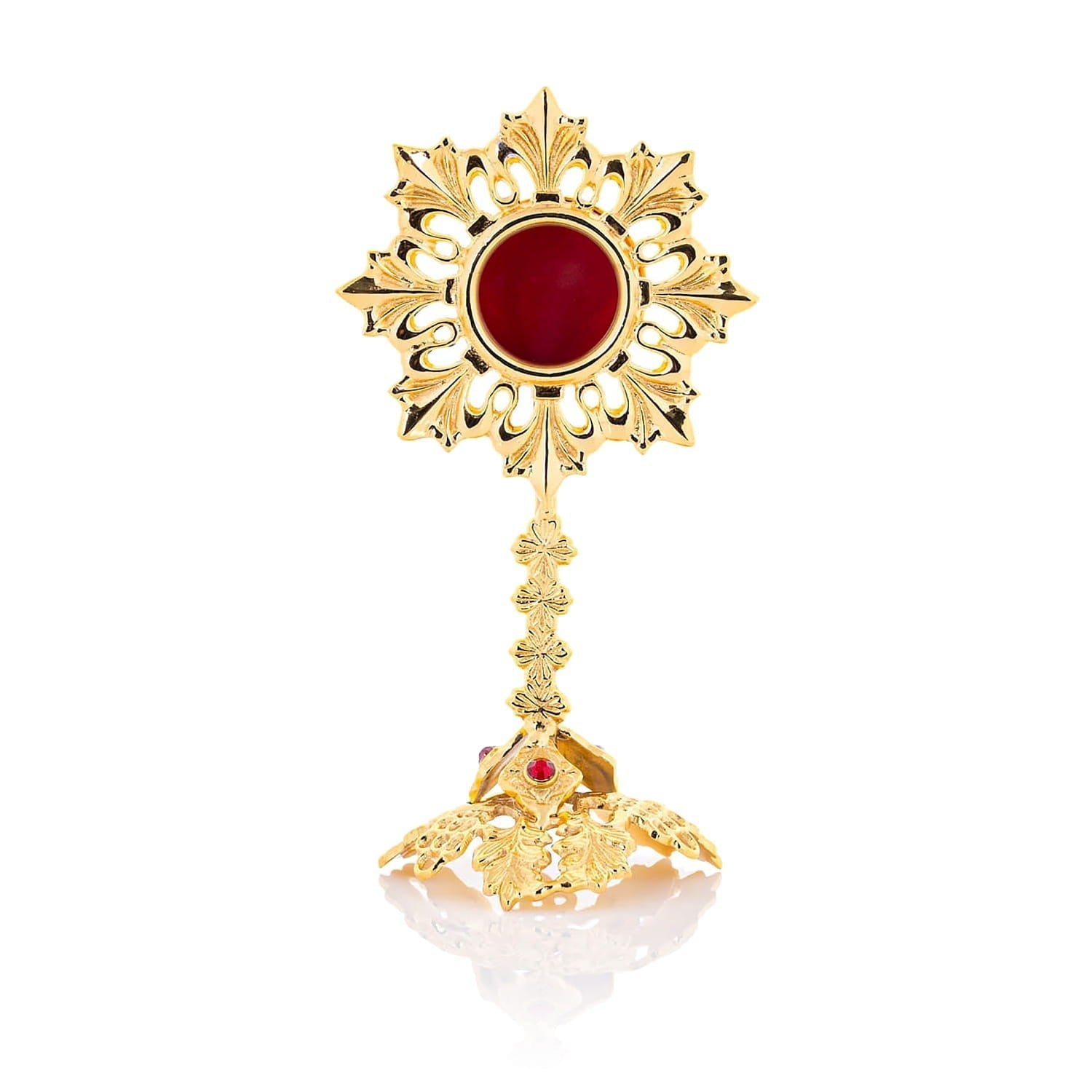 Relikwiarz Mosiężny 18 cm - Bogato Zdobiony do Kościoła - SZATYLITURGICZNE.PL