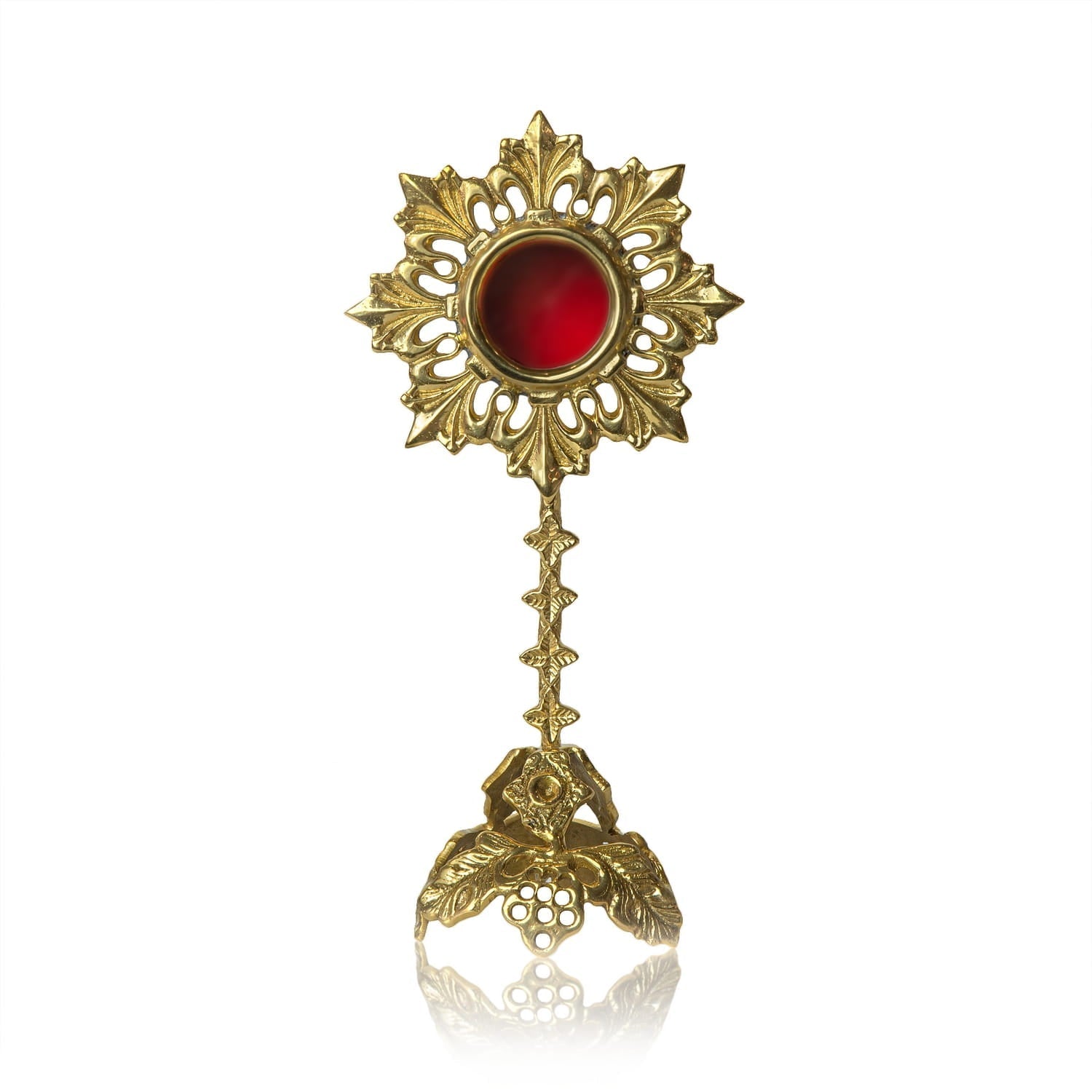 Relikwiarz Mosiężny 20 cm - Bogato Zdobiony do Kościoła - SZATYLITURGICZNE.PL