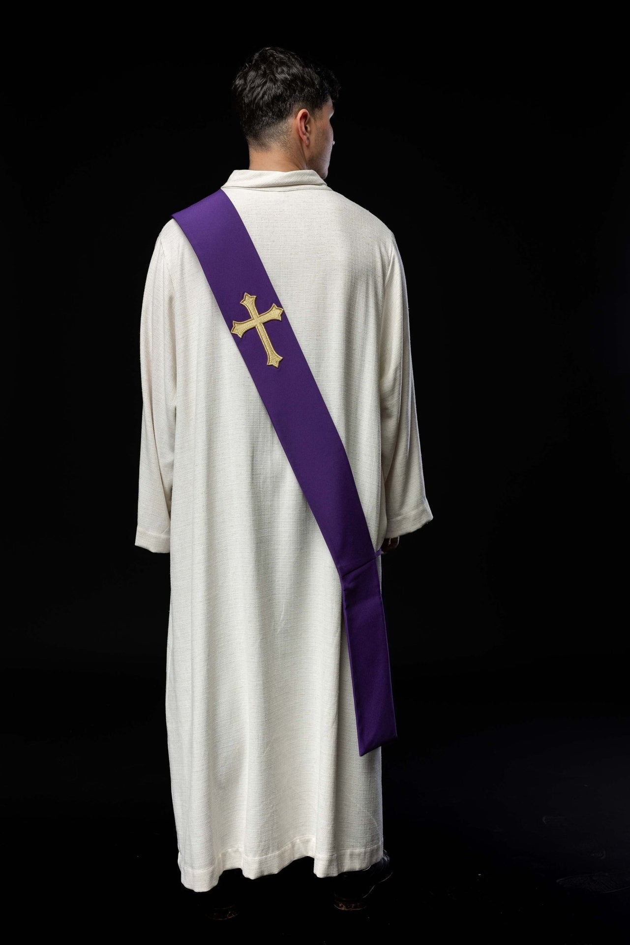 Stuła Diakońska Fioletowa z Krzyżem - Elegancka Szata Liturgiczna - SZATYLITURGICZNE.PL