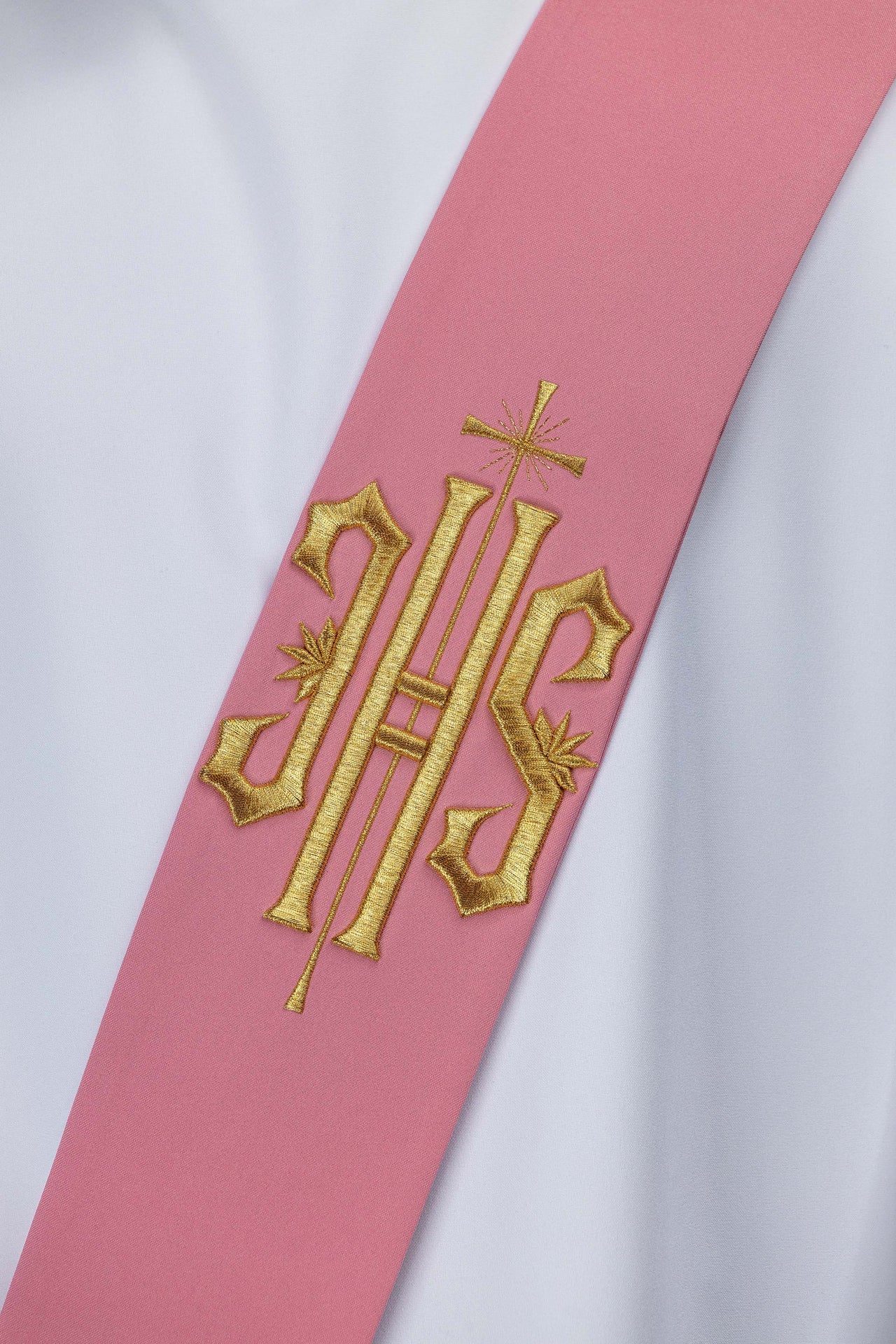 Stuła Diakońska haftowana IHS z Krzyżem - SZATYLITURGICZNE.PL