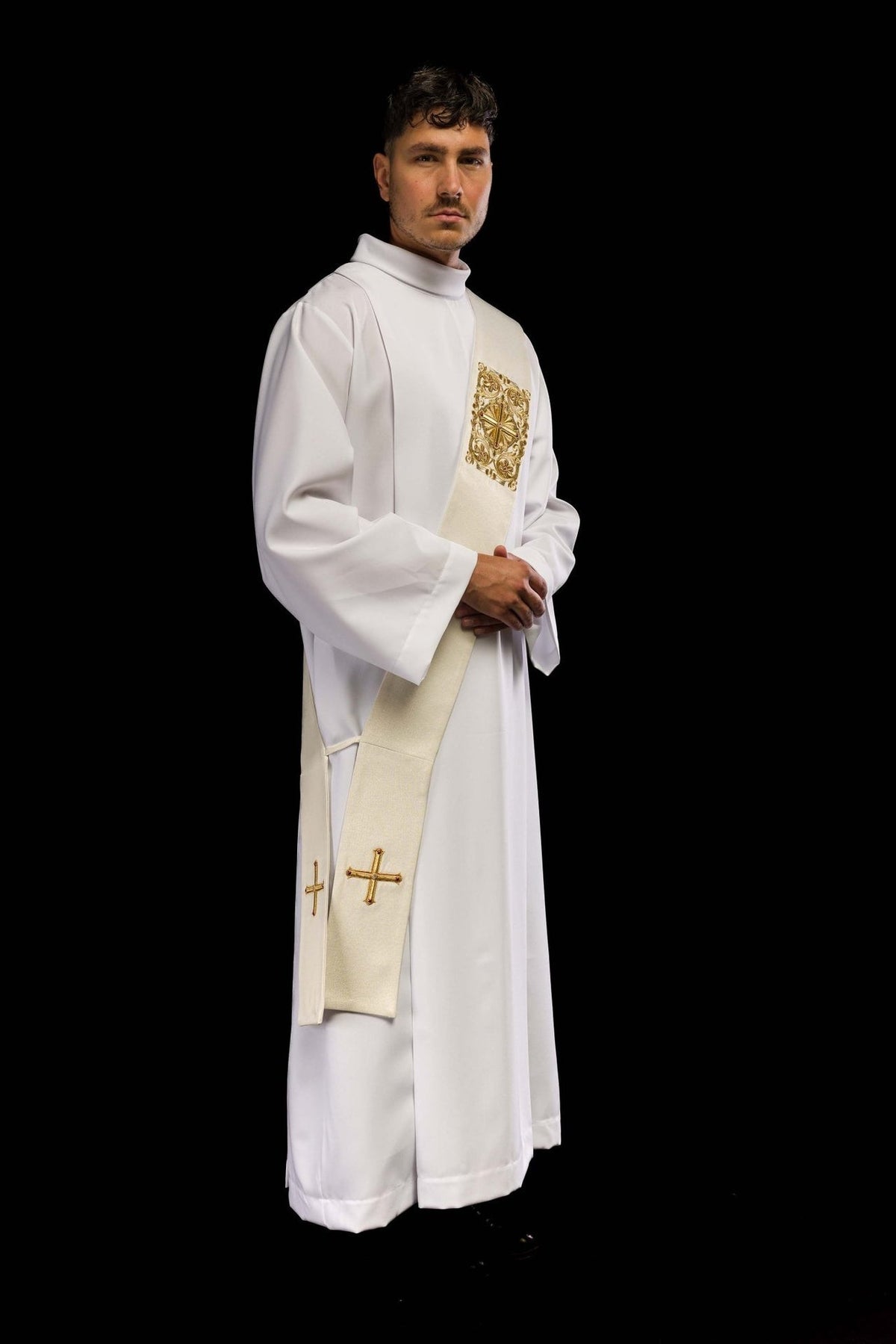 Stuła Diakońska Haftowana Krzyżem - Elegancka Liturgia LE/2210 - SZATYLITURGICZNE.PL