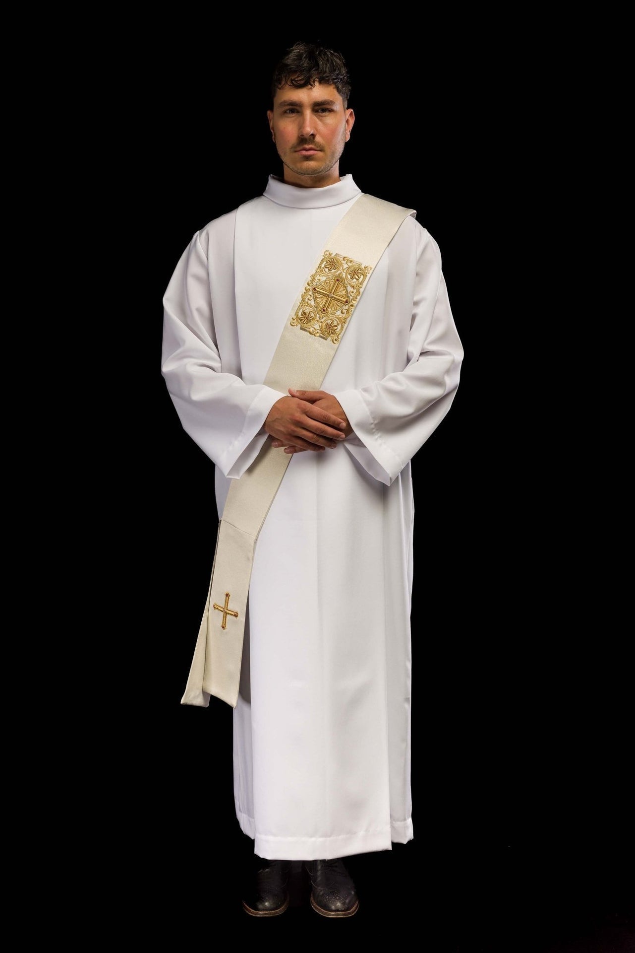 Stuła Diakońska Haftowana Krzyżem - Elegancka Liturgia LE/2210 - SZATYLITURGICZNE.PL