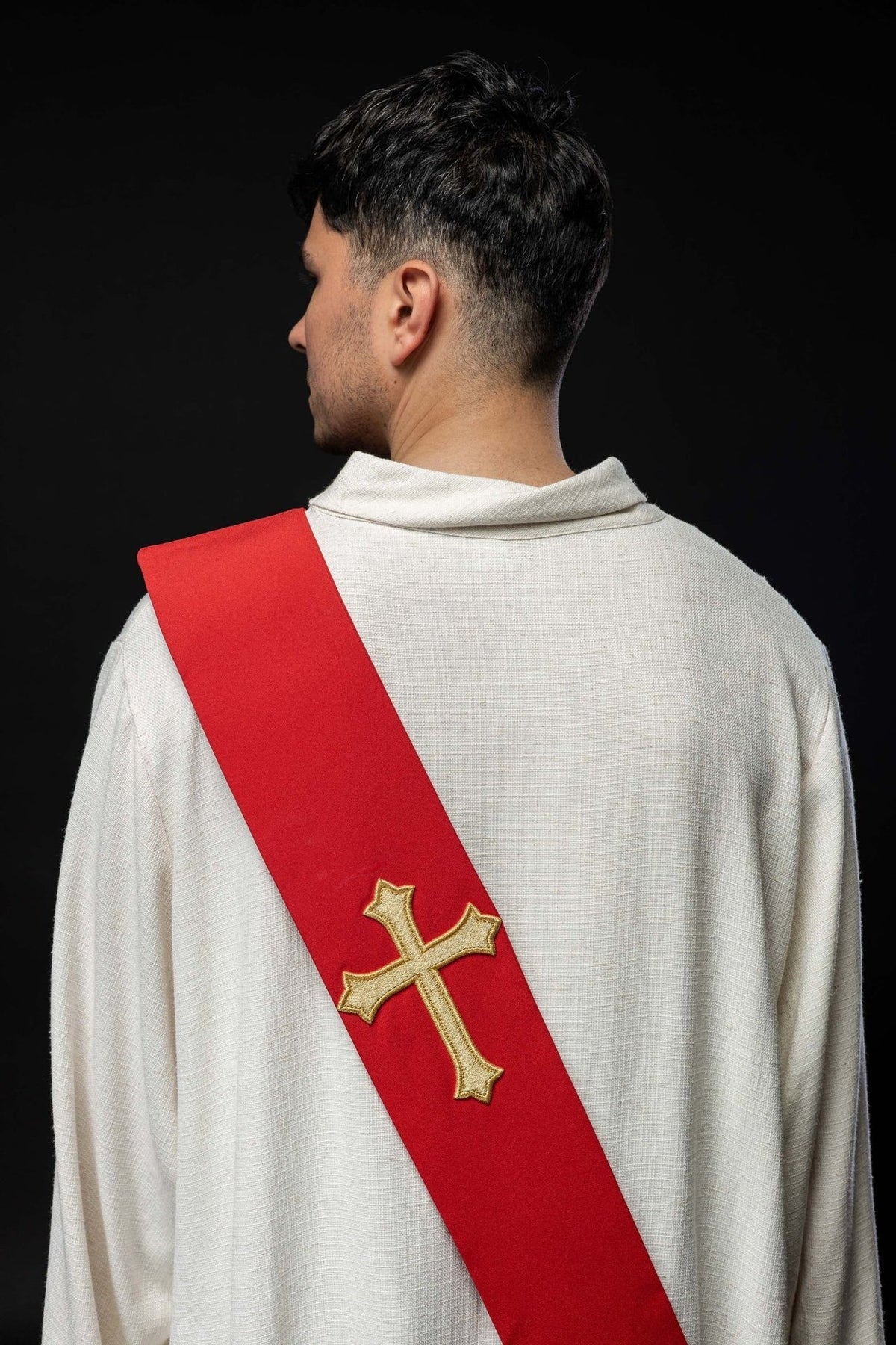 Stuła Diakońska Haftowana Krzyżem - Szaty Liturgiczne - SZATYLITURGICZNE.PL