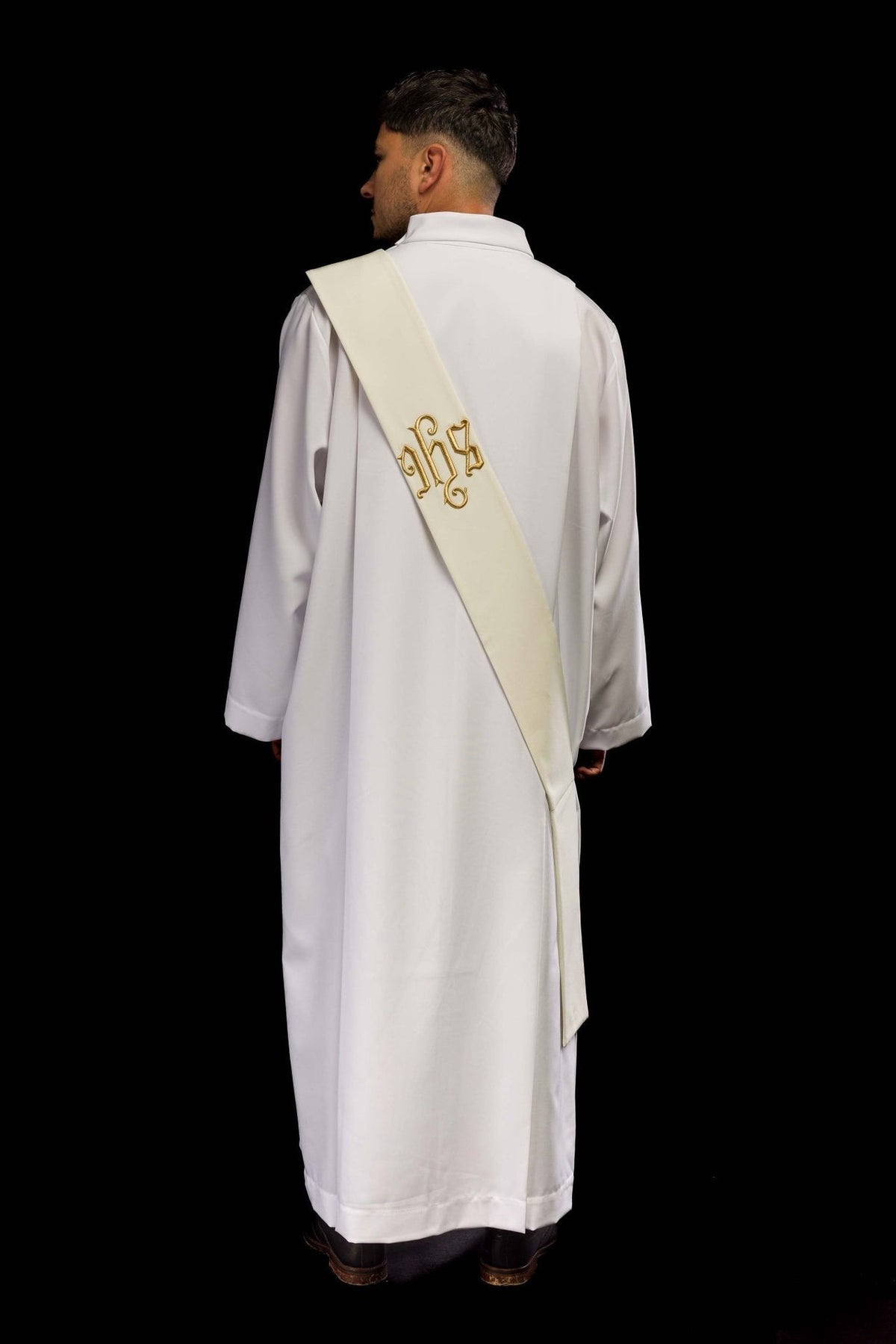 Stuła Diakońska IHS Haftowana - Elegancka Szata Liturgiczna - SZATYLITURGICZNE.PL