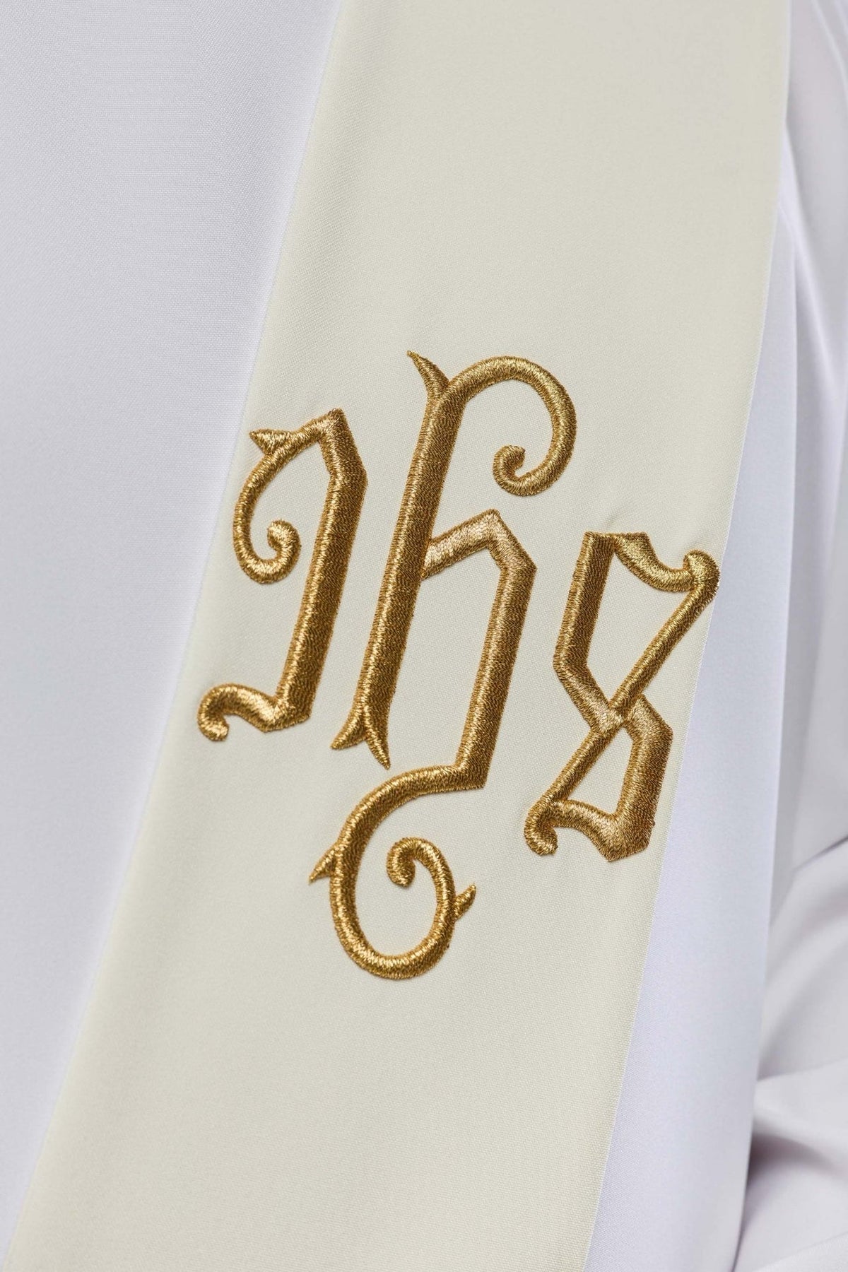 Stuła Diakońska IHS Haftowana - Elegancka Szata Liturgiczna - SZATYLITURGICZNE.PL