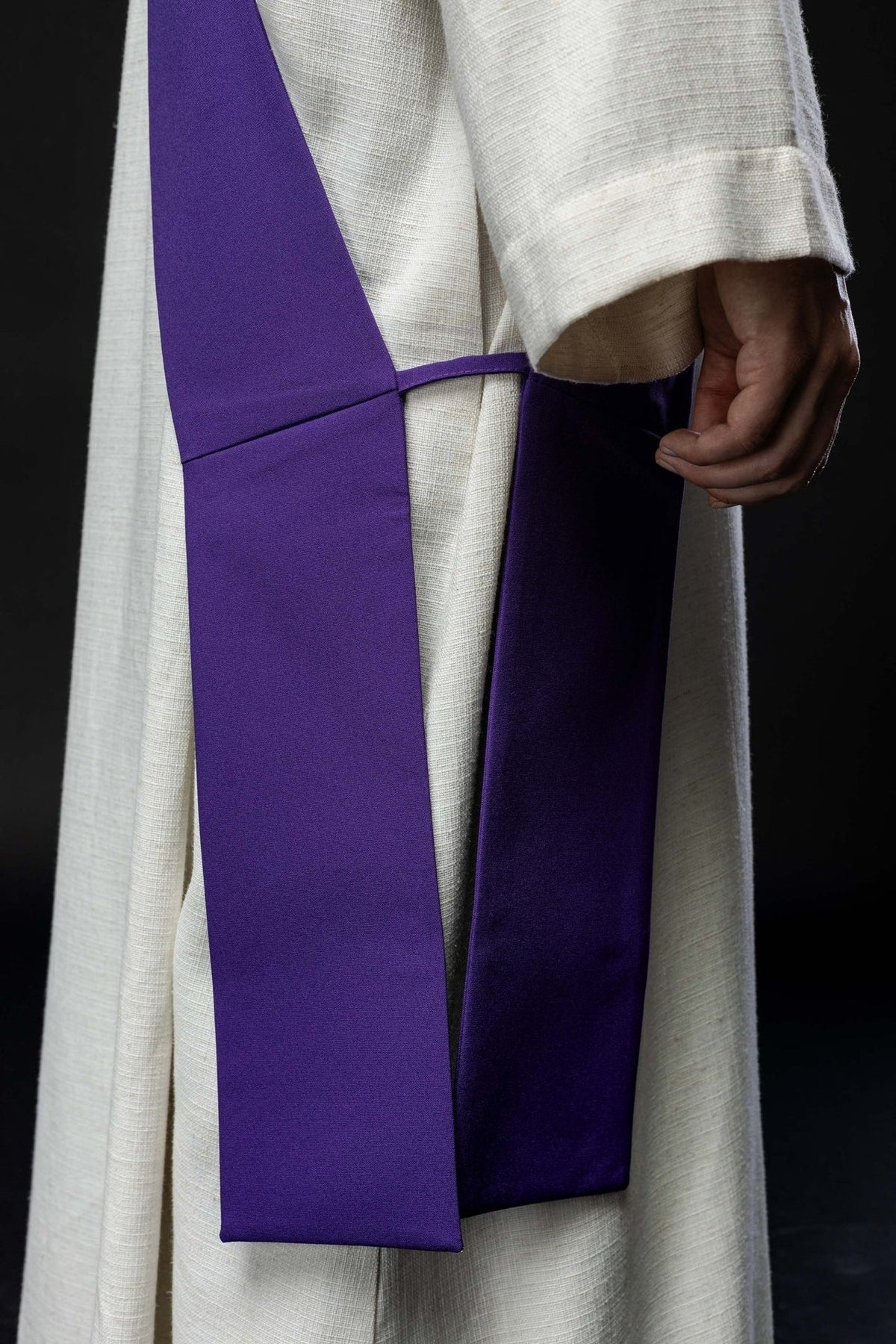 Stuła Diakońska IHS z Krzyżem - Haftowana Szata Liturgiczna - SZATYLITURGICZNE.PL