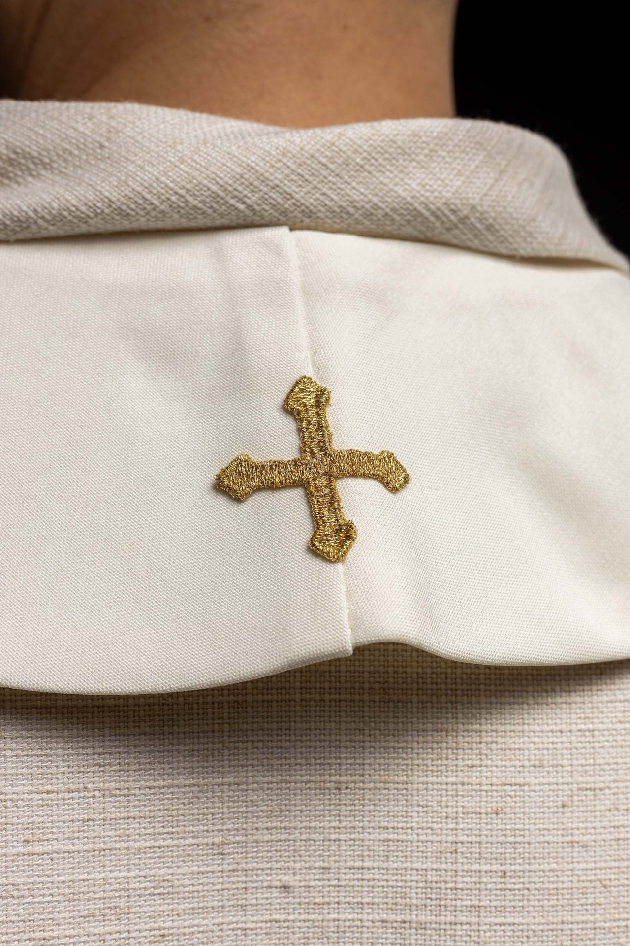 Stuła kapłańska Jezus Miłosierny Jezu Ufam Tobie ecru - SZATYLITURGICZNE.PL