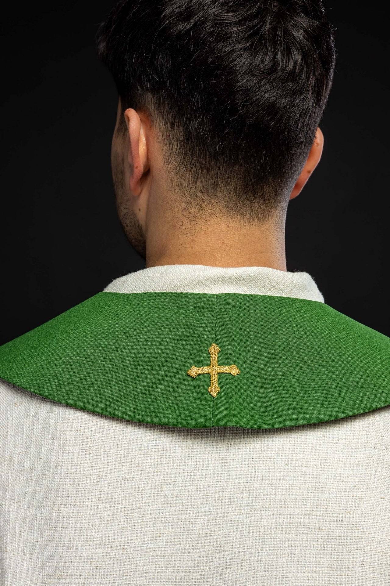 Stuła Kapłańska Zielona Haft IHS - Liturgia i Tradycja - SZATYLITURGICZNE.PL