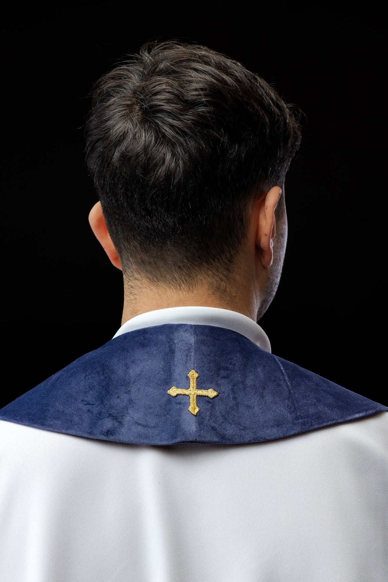 Stuła Liturgiczna Fioletowa Haft IHS - Polska Produkcja - SZATYLITURGICZNE.PL