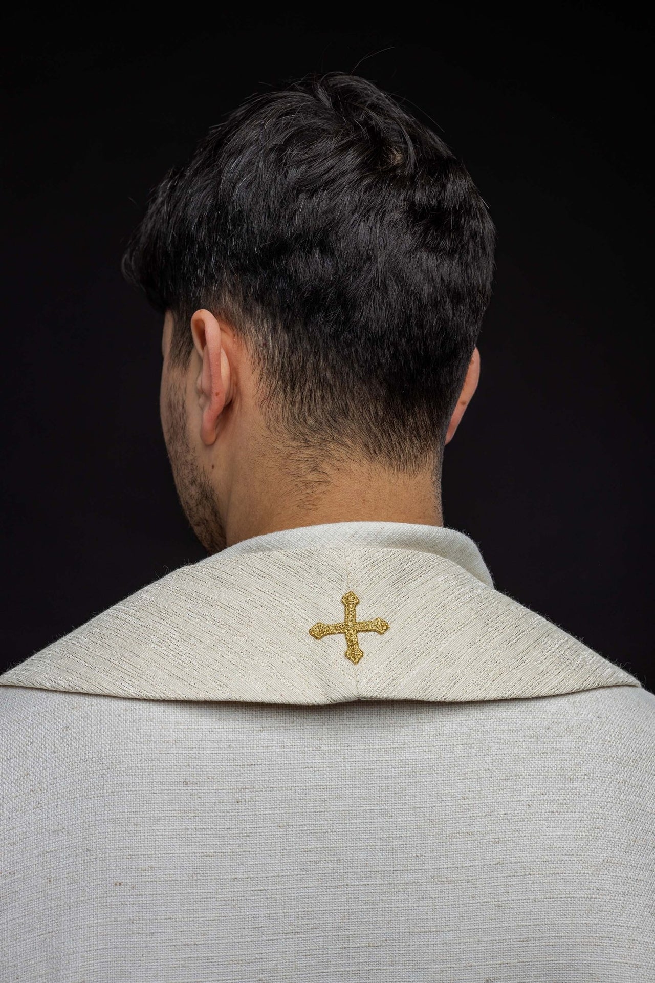 Stuła Liturgiczna z Haftem Baranka Bożego i JHS - SZATYLITURGICZNE.PL