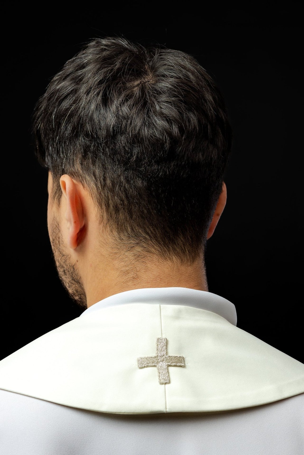 Stuła Maryjna Haftowana - Niebieski Symbol z Koroną - SzatyLiturgiczne.pl - SZATYLITURGICZNE.PL