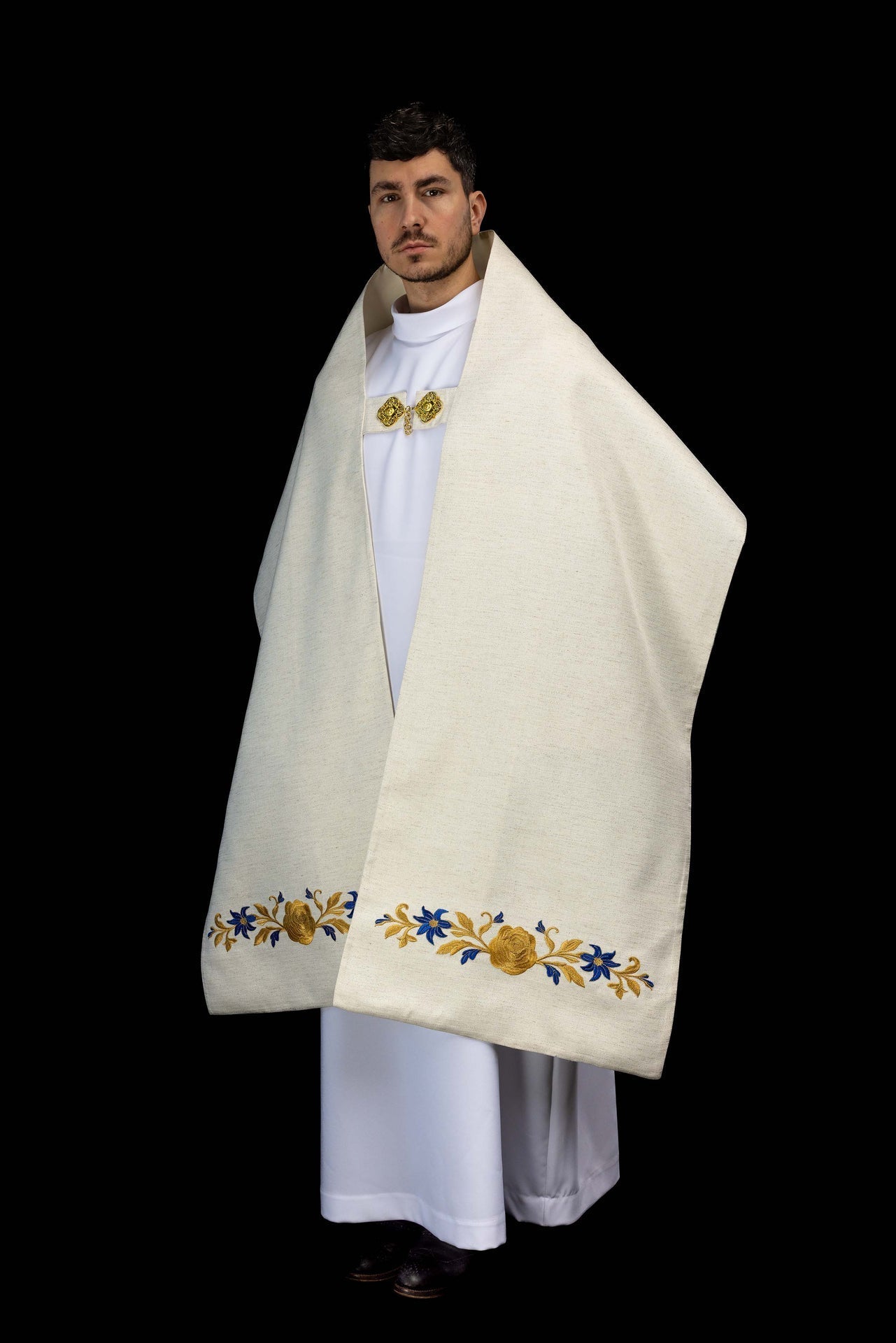 Welon haftowany z symbolem maryjnym - SZATYLITURGICZNE.PL