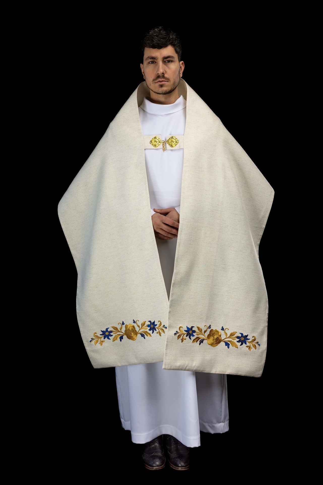 Welon haftowany z symbolem maryjnym - SZATYLITURGICZNE.PL
