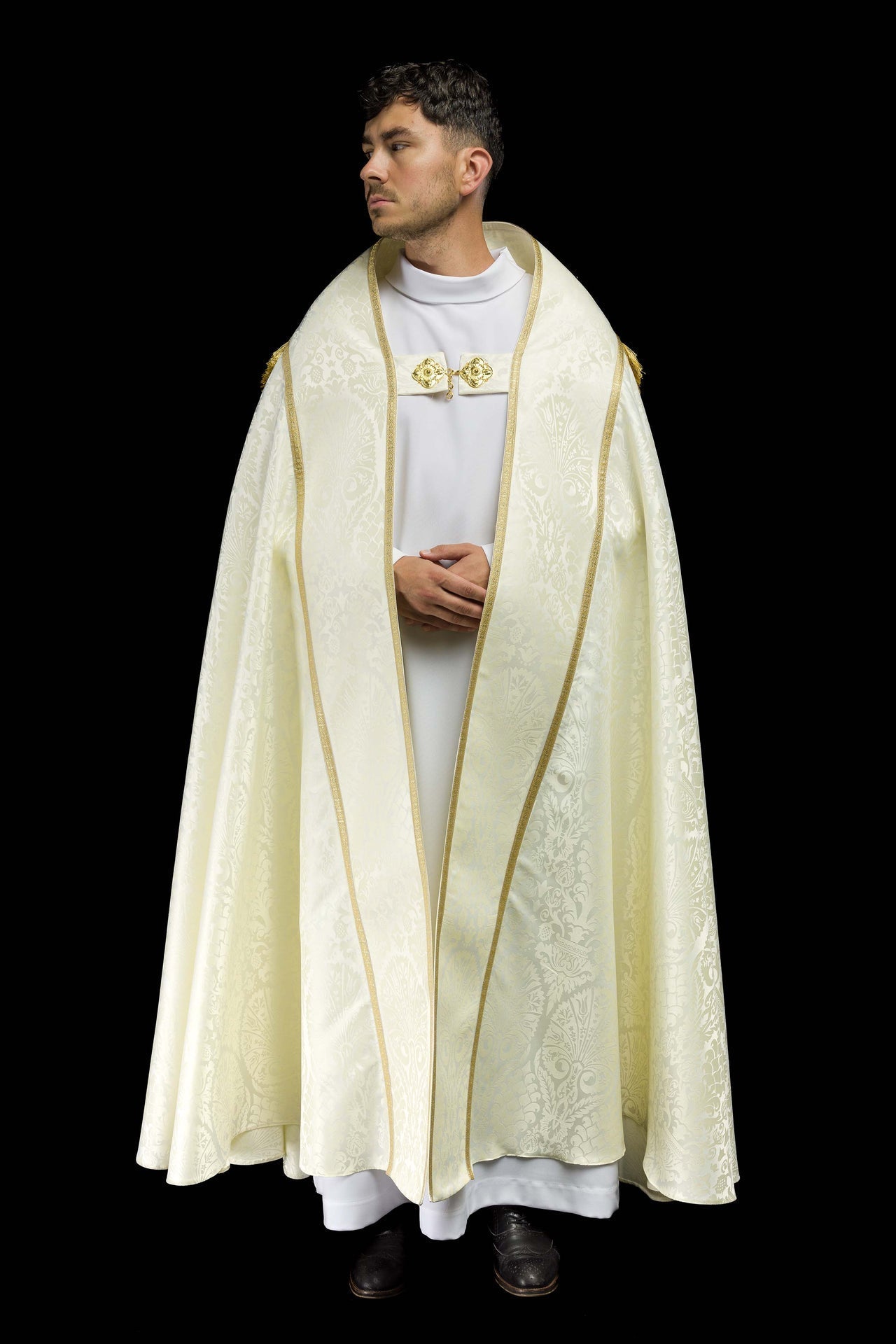 Żakardowa kapa rzymska gładka - SZATYLITURGICZNE.PL