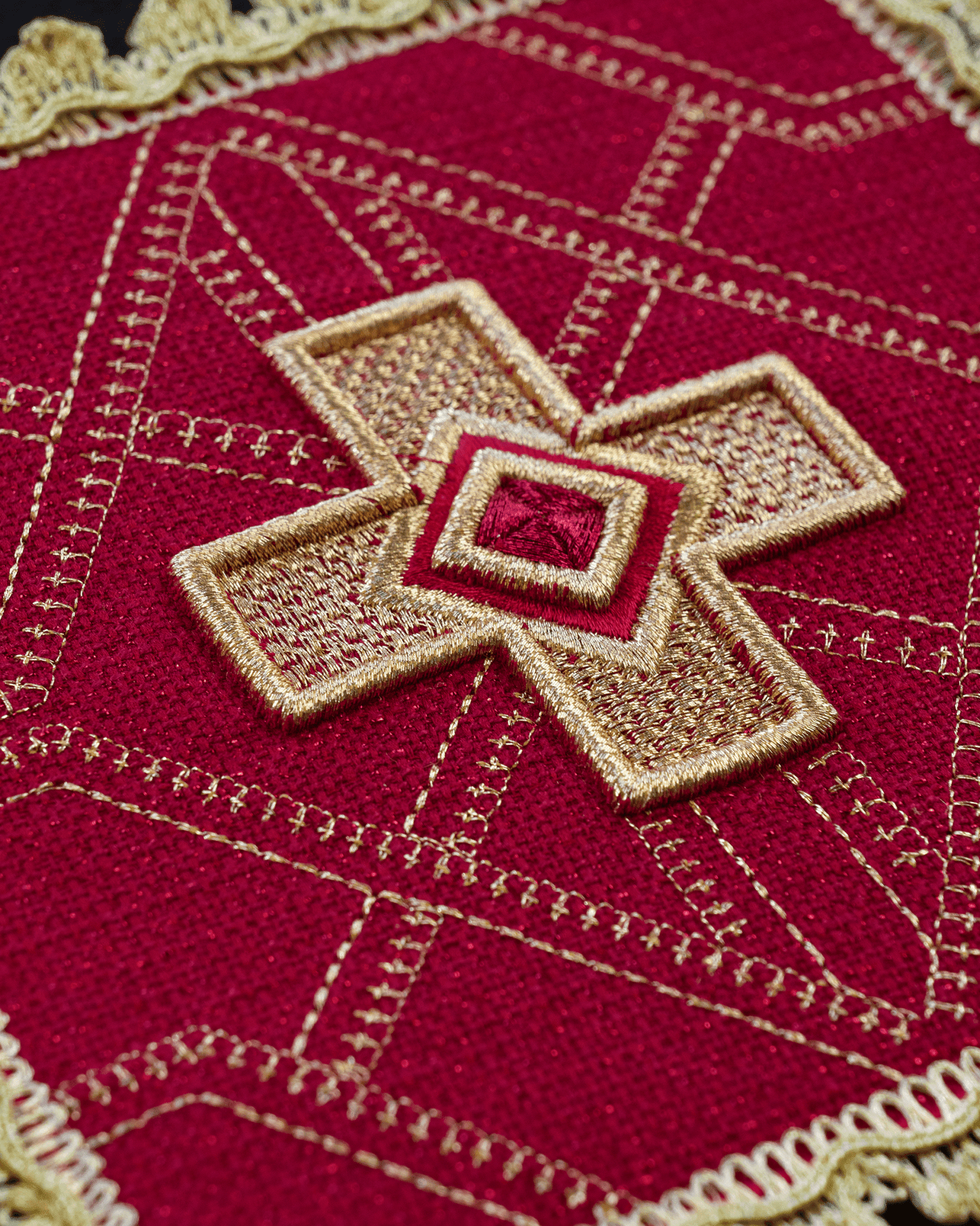 Zestaw Palek Liturgicznych Złoty Haft - 4 Kolory Eucharystyczne - SZATYLITURGICZNE.PL