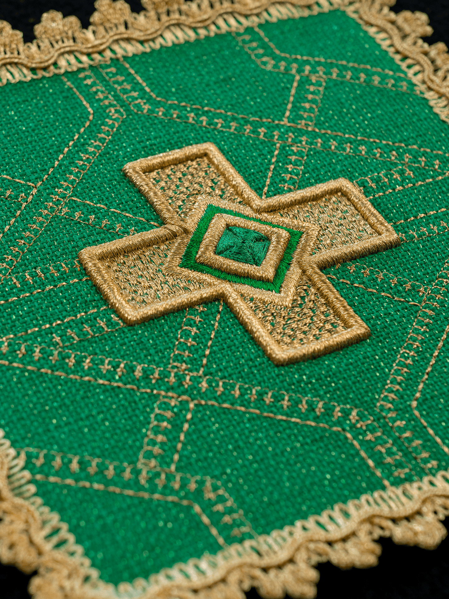 Zestaw Palek Liturgicznych Złoty Haft - 4 Kolory Eucharystyczne - SZATYLITURGICZNE.PL