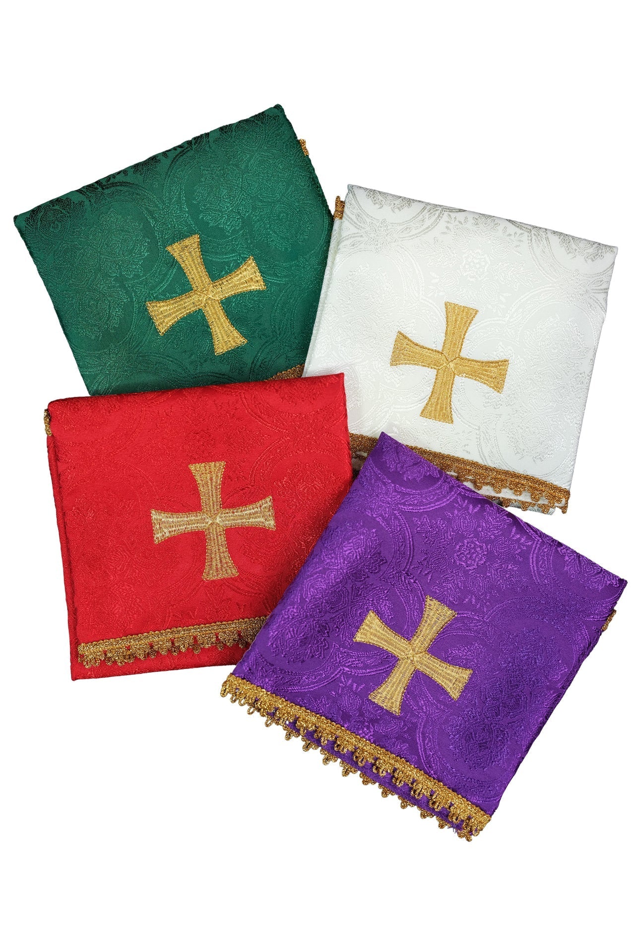 Zestaw Welonów Kielichowych Żakardowych - 4 Kolory Liturgiczne - SZATYLITURGICZNE.PL