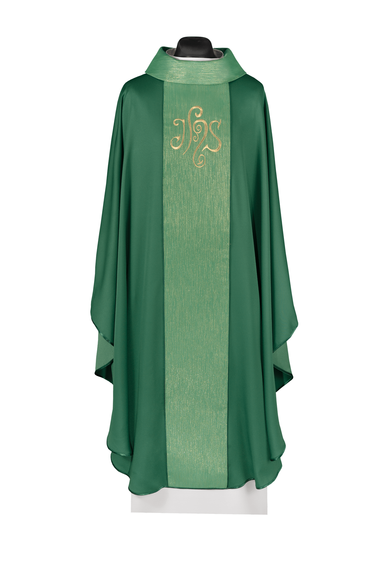 Zielony Ornat Liturgiczny IHS - Haftowany Symbol Eucharystyczny z Stułą - SZATYLITURGICZNE.PL